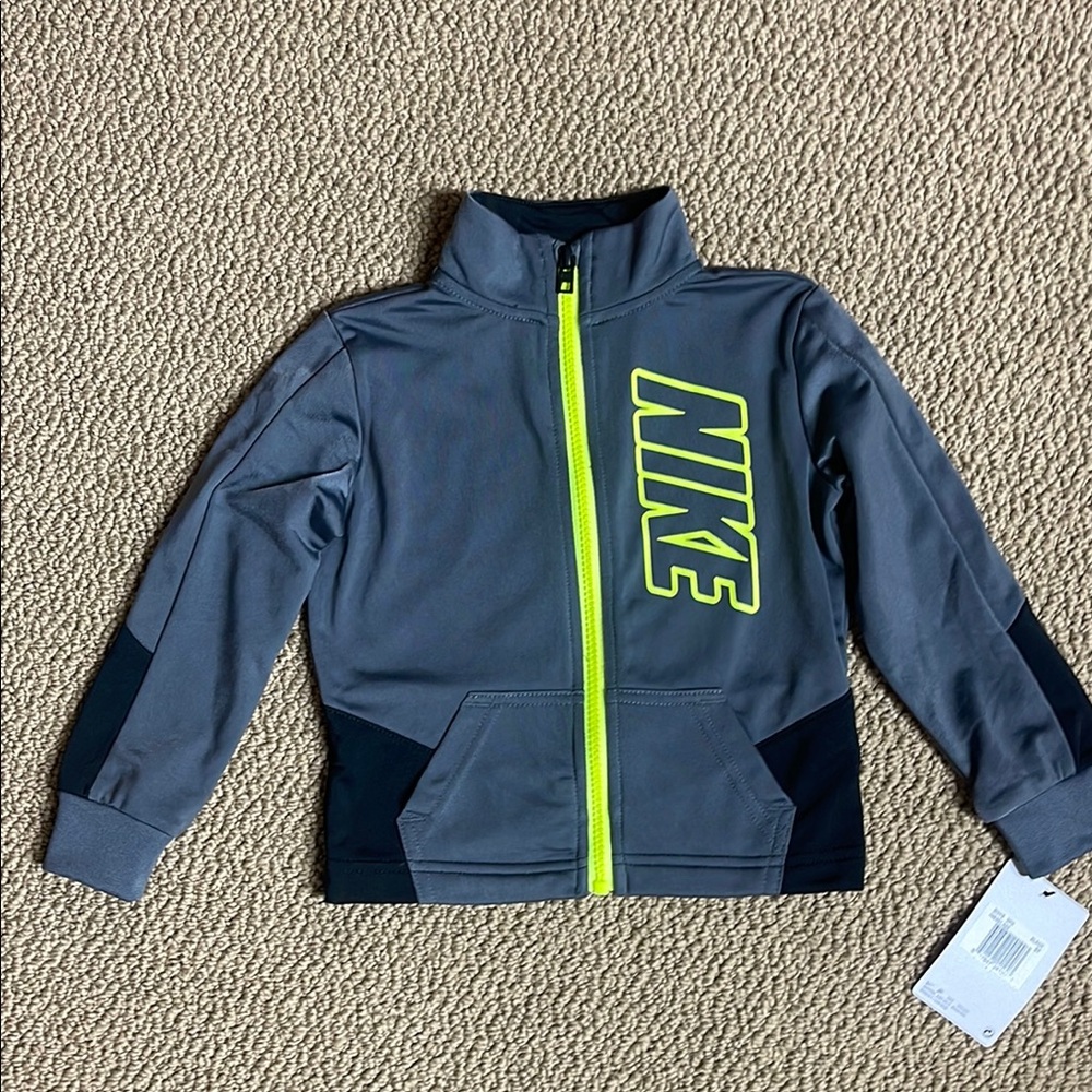 Nike Gray and Black Jacket with Neon Accents